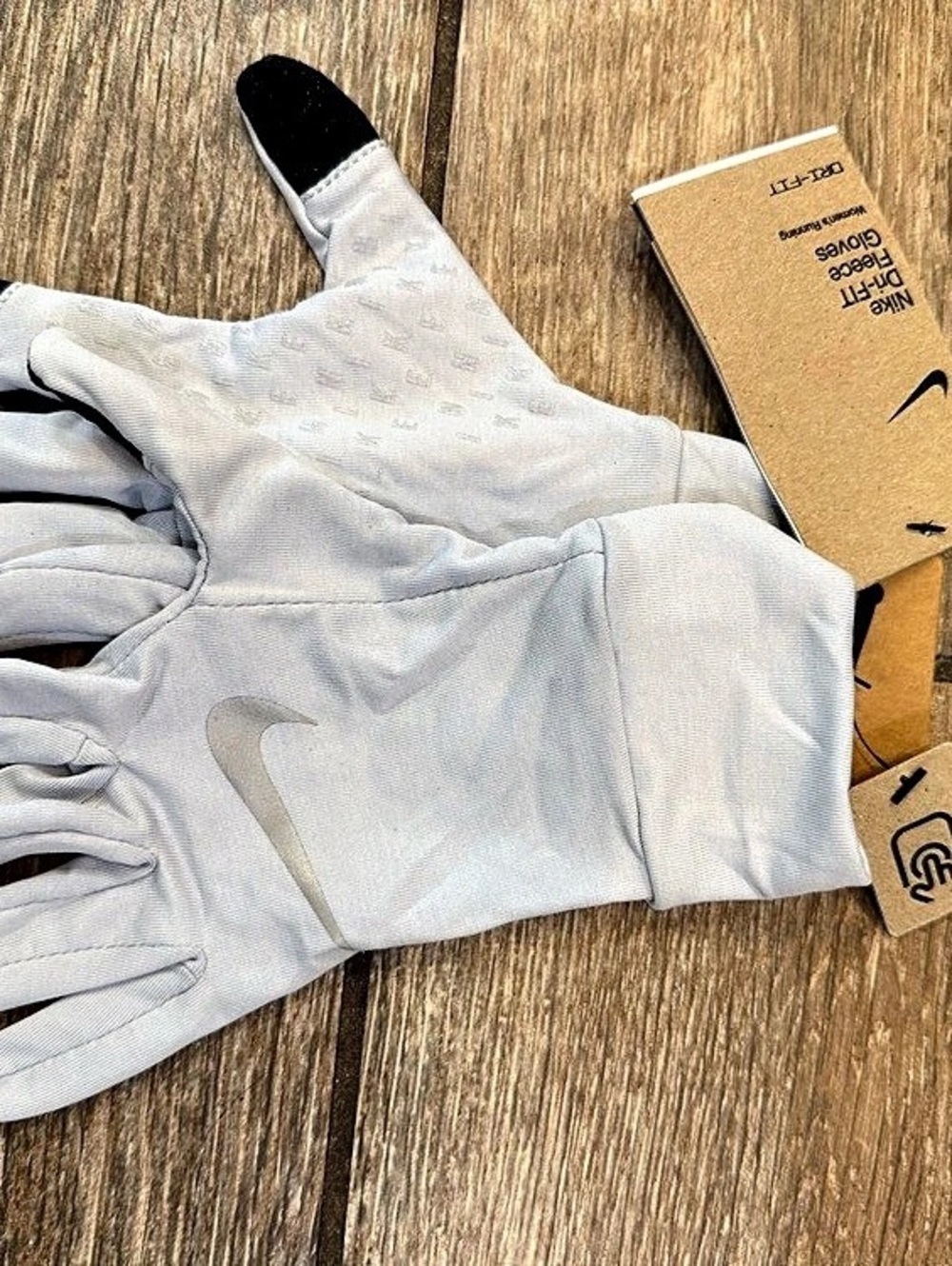 Nike Dri-FIT Fleece Gloves Fleece Running Gloves White M/L NWT running